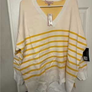 Philosophy brand Sweater. Yellow/ Cream stripes.
